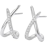 TILUNAMI Dainty CZ Stud Hoop Earrings for Women, 14K Gold Plated Hypoallergenic Jewelry, Fashion Daily Wear Accessory, Birthday Gifts for Women