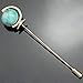 Q&Q Fashion Men Gold Earth Globe Planet Faux Turquoise Lapel Stick Pin Tie Hat Scarf Brooch