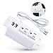 Conference Recessed Power Strip Socket,Power Grommet,Desktop Charging Station with 2-Outlet and 2 USB Ports (white)