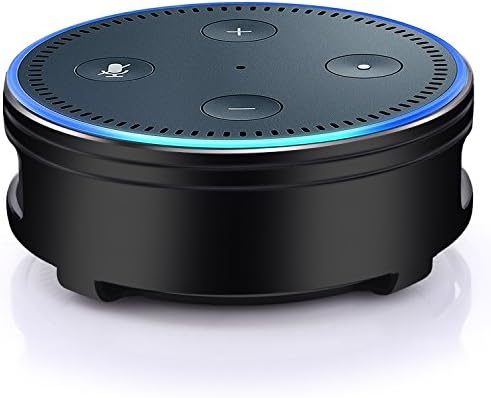 Aluminum Material Stand Holder for Alexa,Piqiu Simple Amazon Echo Dot Case for Echo Dot 2nd Generation, Jam Classic Speaker base -Nice Decoration for Kitchens and Living Room - Black