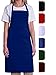 MHF Aprons Bib Aprons 1 Piece Pack-2 Waist Pockets- New Spun Poly-commercial Restaurant Kitchen-(Royal Blue)
