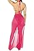 Kisscy Women's Halter Neck Cut Out Swimwear with Mesh Maxi Skirt Rose Red L