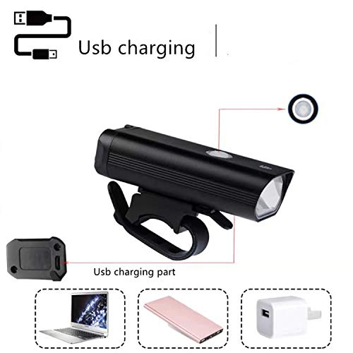 image for LZRYX Bicycle Headlight, USB Rechargeable 400 Lumen LED Bike Front Lig