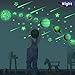 Glow Planets and Stars, Bright Solar System Wall Stickers -Sun Earth Mars and so on,Glowing Ceiling Decals for Bedroom Living Room,Shining Space Decoration for Kids for Girls and Boys