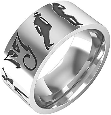 Excow Jewelry Michael Jackson Rings Moonwalk Dance Vocal Concert Band Stainless Steel Bike Ring