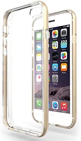 Azorm iPhone 6 / 6s Plus Case (5.5") Hybrid Edition Thin Phone Case with Ultra Clear HD Screen Protector, Microfiber Cloth, Bumper Cover Anti-Slip and Anti-Scratch, Clear Back Cover - Gold