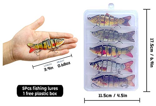TANJULURE Angelköder für Barsch, Forelle, 3,6 - 9,9 cm, mehrgliedrige Schwimmköder, langsam sinkend, bionisch… – Bild 7
