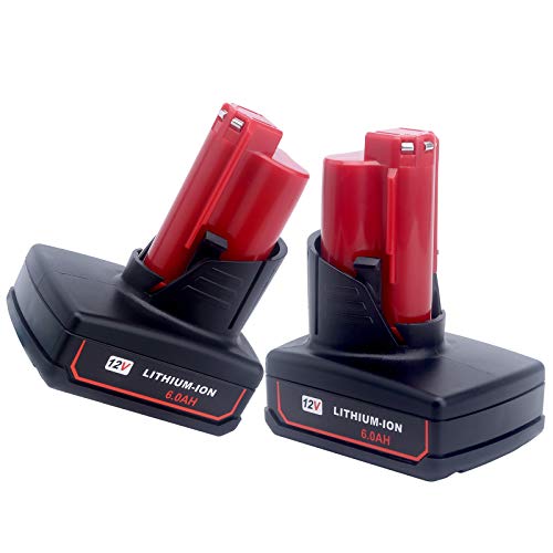 Lasica 2 Pack 6.0Ah M12 Lithiumion Replacement Battery Compatible with