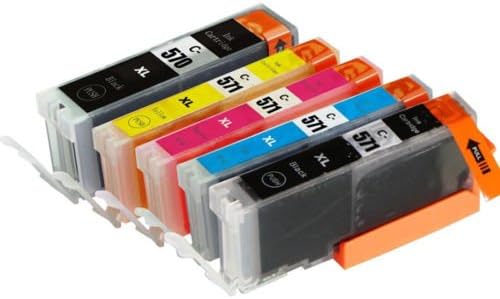 BVH Direct 5PK PGI-570XL CLI-571XL Ink Cartridges Compatible with Canon Pixma MG5750 TS5050 MG5751 MG5753 MG6850 MG6851 MG6852 TS5051 TS5053 TS5055 printer