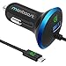 Quick Charge 3.0 Car Charger, Maxboost 36W USB Smart Port w/QC 3.0 Built-in MicroUSB Cable for Galaxy S9 S8 S7 Edge Note 9 8, HP Elite x3,HTC One A9,10,LG G5 G6 V20,ZTE Axon,Zenfone,iPhone XS XR Plus