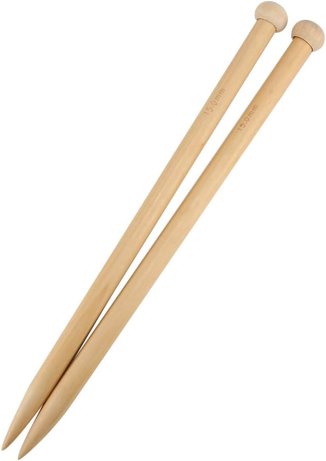 gfhjgjhj Jumbo Straight Wood Knitting Needle, 15/20/25mm Wood Knitting Needle Yarn Knitted Accessories for DIY Scarf Sweater, 2pcs