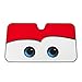 IDS Car Windshield Sun Shade, Home Cartoon Eyes Front Auto Shade Sun Visor Car Keep Vehicle Cool, Damage Free, Easy to Use - Red