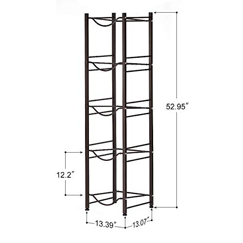 Nandae Water Cooler Jug Rack, 5-Tier Heavy Duty Water Bottle Holder Storage Rack for 5 Gallon Water Dispenser, Save Space