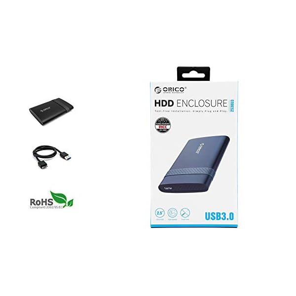 Orico 250GB Externe Festplatte 2,5 Zoll USB 3.0 Hard Drive 2538U3 tragbare Speicher extern für PC Laptop Notebook TV Fotos Computer ps4 ps5 Xbox kompatibel mit Windows Mac OS Linux schwarz – Bild 8