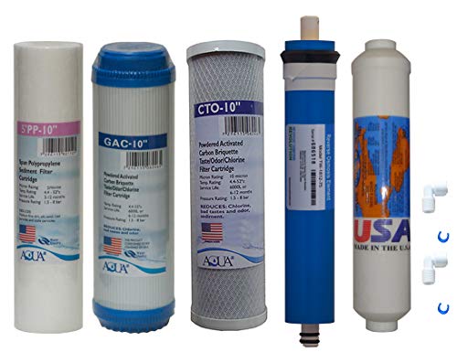 Universal 5 stage Reverse Osmosis Replacement Filter set wit
