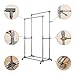 Ollieroo Stainless Steel Garment Rack Adjustable Telescopic Rolling Clothing Rack (Double Rail)