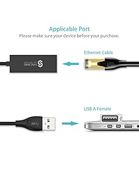 Adaptador USB 3.0 a Ethernet   [Plug & Play] Syncwire 10 100 1000 Mbps RJ45 LAN Gigabit Ethernet adaptador para Macbook, Mac Pro Mini, iMac, HP, Lenovo, Dell, Surface Pro, Windows 10, 8, 7, XP y más