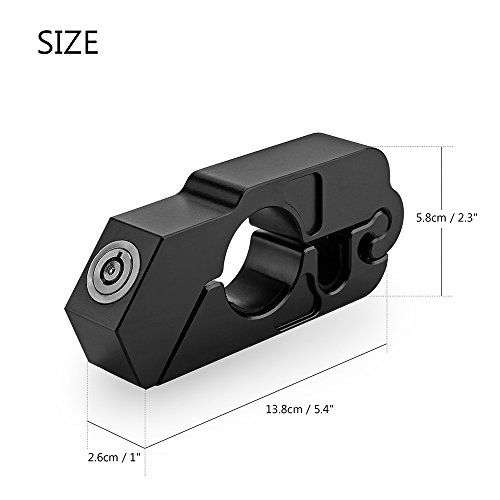 ALLOMN Motorcycle Grip Lock Security Throttle / Brake / Handlebar Locks One Push to Lock for Bike Scooter Moped ATV, Black
