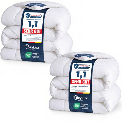 CozyLux 2er Set Bettdecke 155x220 cm Weiß für 4 Jahreszeiten