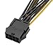 8pin CPU to 2 x PCIe 8pin (6+2) Motherboard Graphics Video Card PCI-e Express Power Adapter GPU VGA Y-Splitter Extension Cable Ethereum Mining ETH Hub Braided Sleeved Connector 10 Inch (25cm) 4 Pack