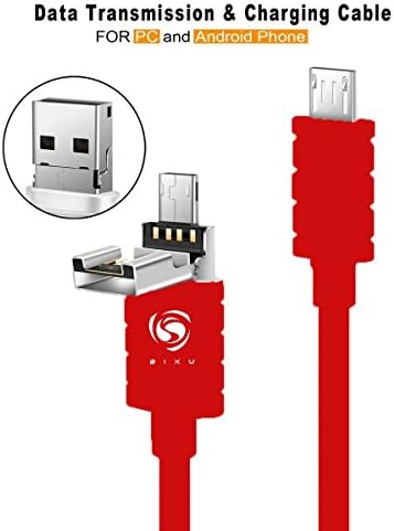 Bixu Micro USB/USB OTG Data Cable, 2 in 1 Micro USB to USB OTG Adapter Sync and Charging Cable for Samusung , Android Phones (Micro OTG 3ft Red)