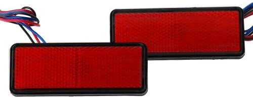 2x Red 24 LED Rectangle Reflector Tail Light Stop Lamp for Trailer ATV Grizzly Rincon Rhino