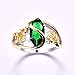 Psiroy 925 Sterling Silver Plated Marquise Simulated Emerald Quartz Leaf Ring Size 7