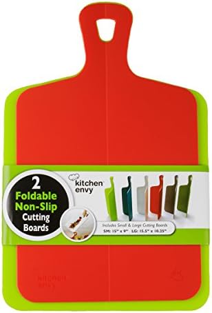 Foldable Plastic Cutting Board Set (2 Pack). Chopping Board Is A Flexible Kitchen Prep Mat That Folds To Protect From Spills
