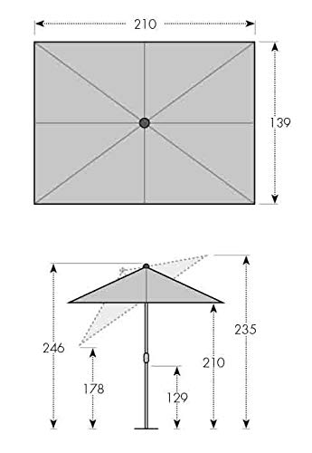 Doppler Kurbel Sonnenschirm Active Auto Tilt 2,1 x 1,4 m anthrazit – Bild 8