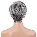 YIYEZI Granny Grey Human Hair Topper Toupee Clip Hairpiece Lace Top Wig For Women 9 Inch (Grey)