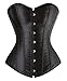 Kimring Women's Sexy Slim Burlesque Satin Body Shaper Strapless Plus Size Overwear Corset Black Medium