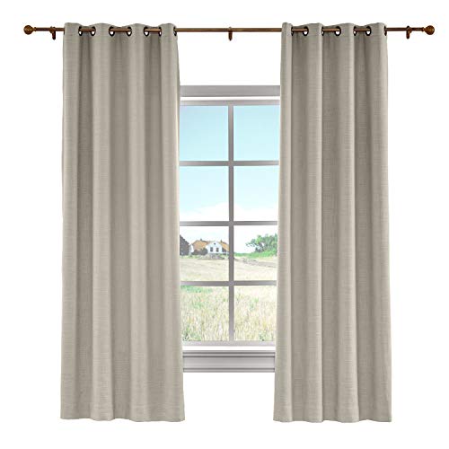 Cololeaf Extra Wide Blackout Linen Curtain Themal Insulated