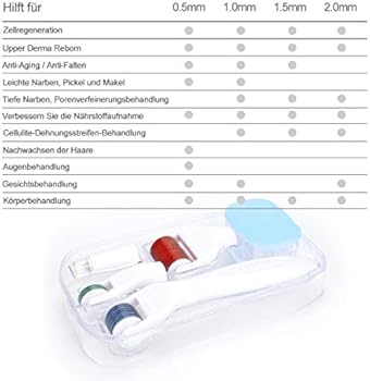 Koi Beauty Derma Roller zestaw 0,5/1,0/1,5/2,0 mm, mikro ...