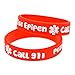 2 Pack Kids Friendly Food Peanut Allergy Awareness Medical Alert Bracelet for Children Silicone Emergency Wristband,15cm,with Aid Bag