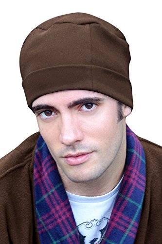 Mens Sleep Cap - 100% Cotton Night Cap for Men - Sleeping Hat Brown