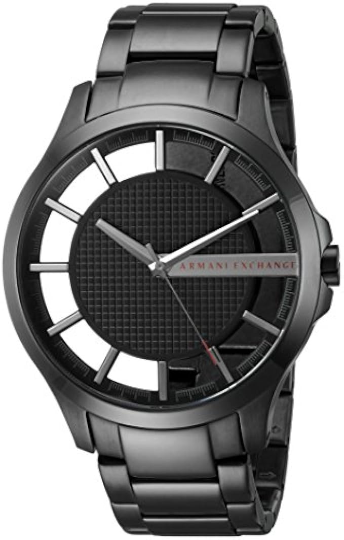 A|X Armani Exchange Men's Black IP Stainless Steel