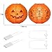 Sumille 2 Pcs Halloween Pumpkin Lanterns 7.9inch 20cm LED 3D Jack O' Lantern Pumpkin Hanging Paper Lanterns for Halloween Indoor Outdoor Party Decoration, 7.9inch, Orange