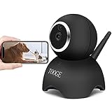 TOOGE WiFi Dog Pet Camera FHD Pet Monitor Indoor Home Cat Camera for Baby Elder Nanny with Night Vision 2-Way Audio Motion Detection (Black)
