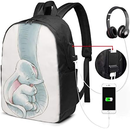 Dumbo Being Held by His Mother's USB Backpack 17 Inch Travel Computer Bag School Bookbag