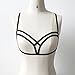 Sikye Bandage Women Harness Elastic Cupless Cage Bra Hollow Out Strappy Crop Top (S)
