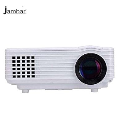 JAMBAR Portable Mini 3D LED Projector Home Cinema Projector Supported 1080p ( 1 Year Replacement Warranty)