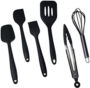 Premium Quality Stainless Steel and Silicone Spatula Kitchen Utensil Set (6 pieces)