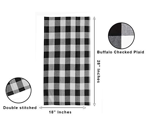 Cotton Black and White Kitchen Towels - Buffalo Checked Dish Towel - Black Kitchen Towels - Buffalo Plaid Kitchen Towel - Tea Towels Checked Set of 3 (Checkered Dish Cloths (Black and White), 28x18) - Thumbnail 6
