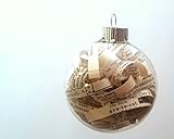 Vintage Dictionary Christmas Ornament - 2.62 Inch Glass Ornament with 1/4 Inch Strips