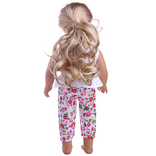 Livoty Doll Clothes Outfit Set T-Shirt Pants Set for 18 Inch American Toy Girl Doll Clothes Accessory Girl Toy (ZRJ81012106)