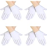 SATINIOR White Kids Gloves Cotton Costume Dress Gloves | Wrist Length Formal, Halloween Party Cosplay Accessories, Stretchy and Breathable, for Children, Boys, Girls