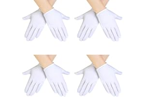 SATINIOR White Kids Gloves White Cotton Cosplay Costume Dress Wrist Formal Gloves for Party Girls Boys