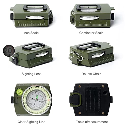 YEHOBU Military Lensatic Sighting Compass Survival for Hiking