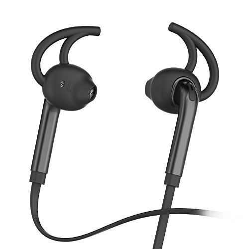 Earbuds,Honstek X7 Sports Running In-Ear Earphones with Microphone and Volume Control,Sport Running Sweatproof Corded Headset with Powerful Bass and 3.5mm Plug Jack (Black)