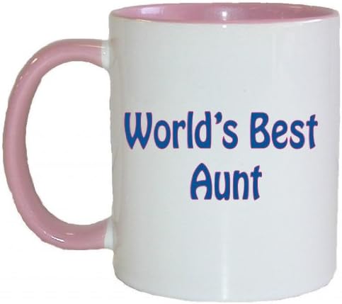Mashed Mugs - World's Best Aunt - Coffee Cup/Tea Mug (White/Pink)